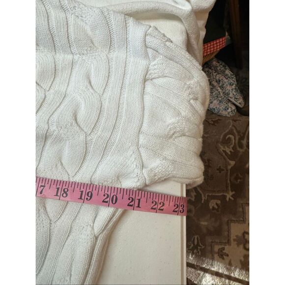 Forever 21 Women's White Chunky Cable Knit V-neck Pullover Sweater Small - Picture 4 of 4